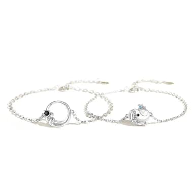 【米蘭精品】現貨+預購 925純銀手鍊情侶對鍊(精緻水鑽波浪戒生日情人節聖誕節交換禮物男女飾品74dv12)