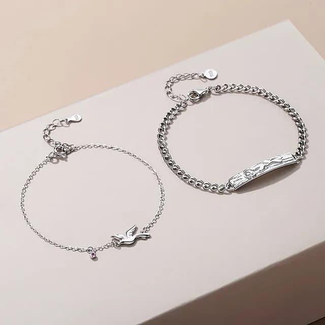 【米蘭精品】現貨+預購 925純銀手鍊情侶對鍊(晶亮純銀拋光生日情人節聖誕節交換禮物男女飾品74dv29)
