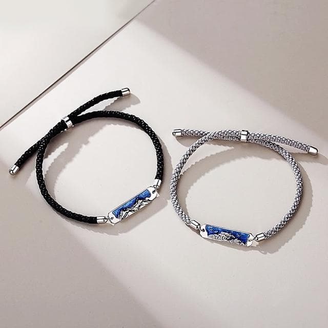 【米蘭精品】現貨+預購 925純銀手鍊情侶對鍊(奢質山海元素拉繩生日情人節聖誕節交換禮物男女飾品74dv27)