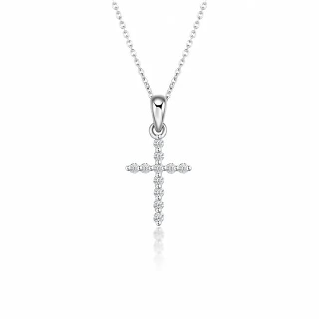 【City Diamond 引雅】『信仰』晶鑽白K金十字架墜(Belief十字架系列)