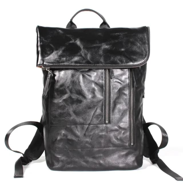 【巴黎精品】父親節禮物 真皮後背包雙肩包真皮革側背包隨身手提包(復古大容量休閒牛皮男包包a1bk60)