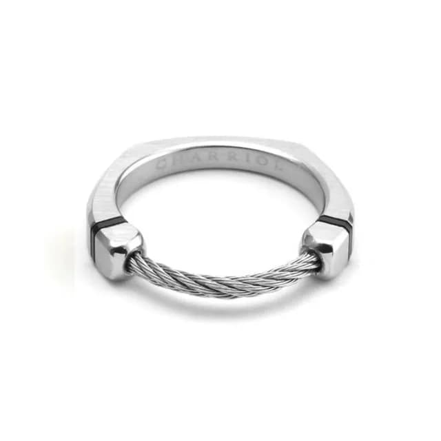 【CHARRIOL 夏利豪】CHAMELEON ROCK 鋼索戒指 新年 禮物 推薦(02-101-1242-0)