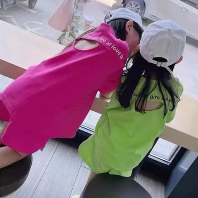 【小衣衫童裝】中大童小露背短褲短袖套裝(1120501)