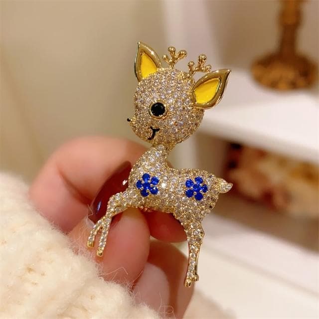 【巴黎精品】現貨+預購 鋯石胸針小鹿別針(滿鑽聖誕馴鹿可愛生日情人節禮物女飾品2色a1ah55)