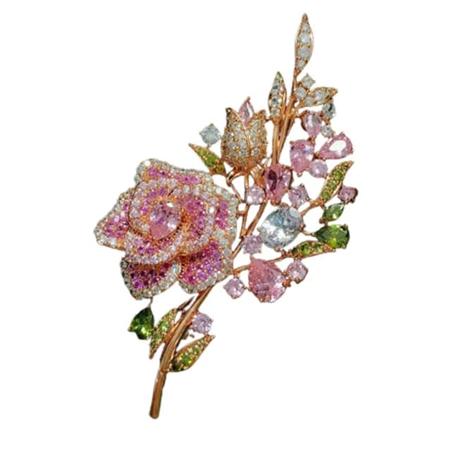 【巴黎精品】現貨+預購 鋯石胸針玫瑰別針(玫瑰花束氣質滿鑽生日情人節禮物女飾品a1ah60)