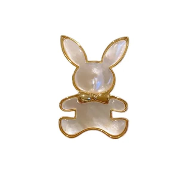 【巴黎精品】現貨+預購 珍珠胸針兔子別針(可愛天然貝殼生肖生日情人節禮物女飾品a1ah3)