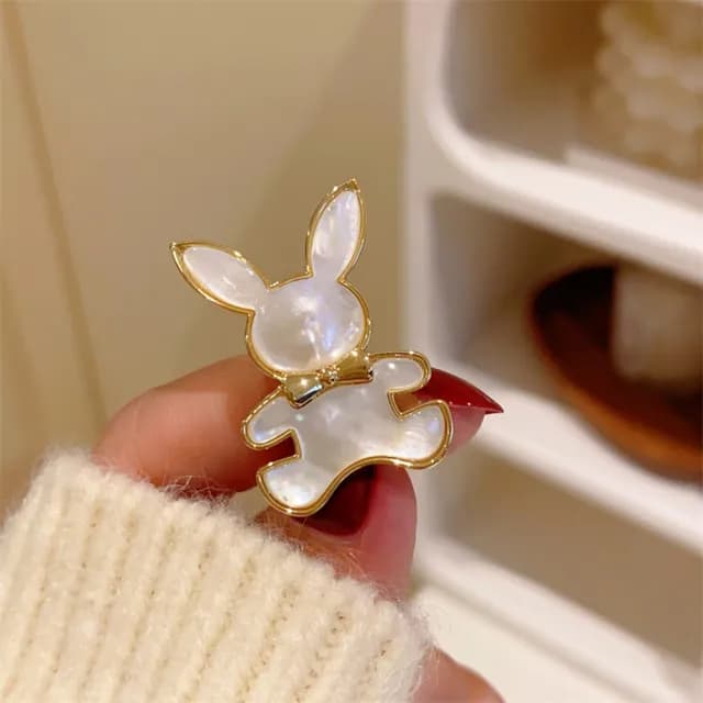 【巴黎精品】現貨+預購 珍珠胸針兔子別針(可愛天然貝殼生肖生日情人節禮物女飾品a1ah3)