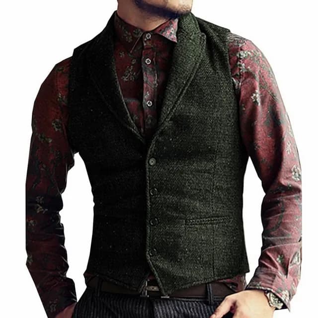 【巴黎精品】父親節禮物 西裝背心西服馬甲(純色復古修身翻領男外套11色a1ad24)