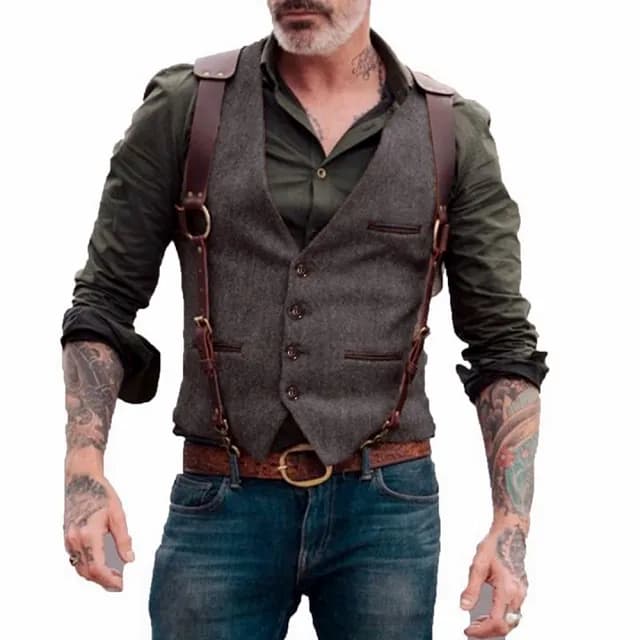 【巴黎精品】父親節禮物 西裝背心西服馬甲(復古修身V領短款男外套11色a1ad17)