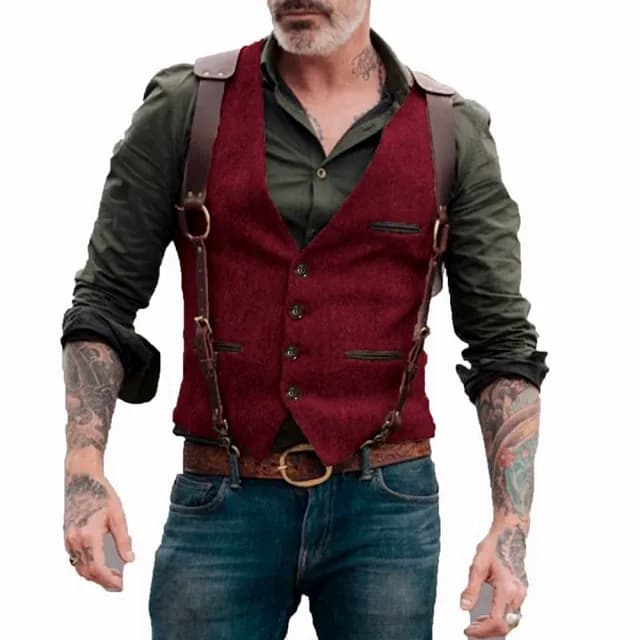 【巴黎精品】父親節禮物 西裝背心西服馬甲(復古修身V領短款男外套11色a1ad17)
