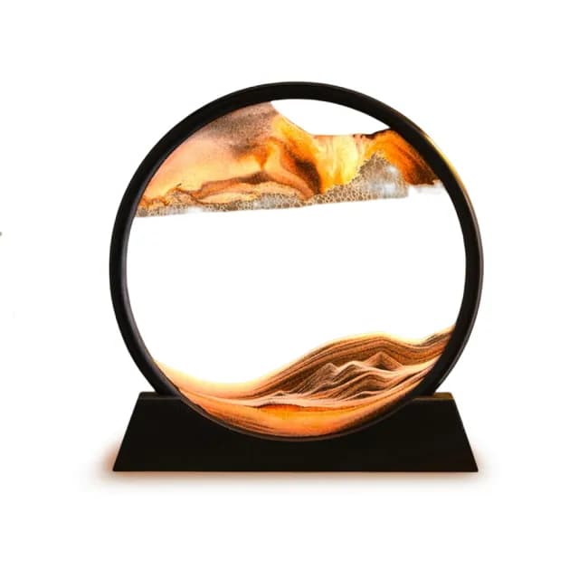 【家居飾品】3D立體玻璃流沙畫(擺飾 解壓 沙漏畫 山水畫 擺件 辦公室 聖誕節 生日禮物)