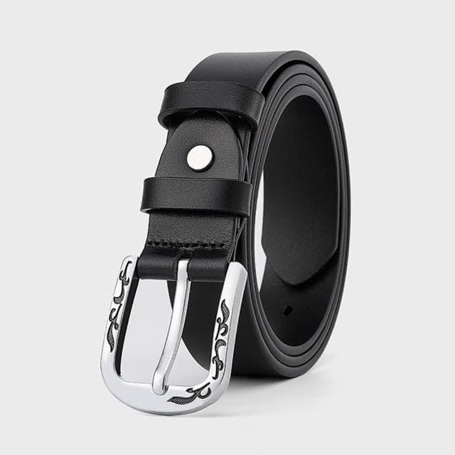 【米蘭精品】現貨+預購 真皮皮帶腰帶(花紋合金扣頭層牛皮細腰帶女皮帶情人節生日聖誕節交換禮物2色74eh43)