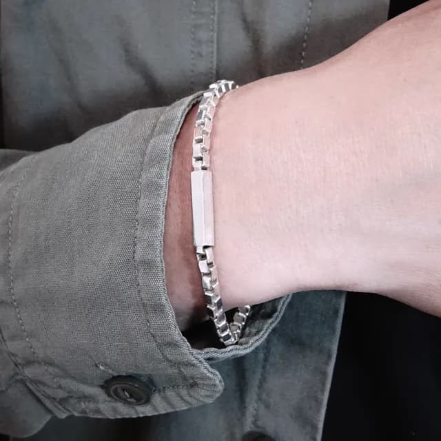 【ART64】雙11 純銀 誓約手鍊 寬版 男生手鍊(925純銀手鍊 情人節禮物)