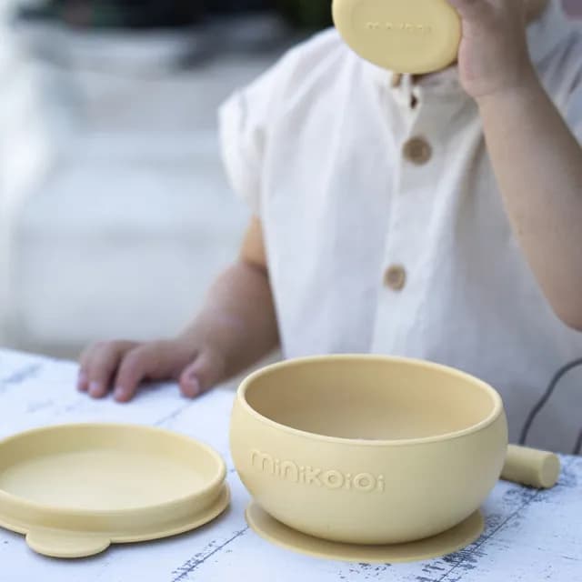 【minikoioi】土耳其製 小美食家碗杯匙3件組 多色可選(副食品 矽膠餐具 彌月禮)