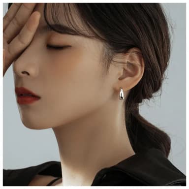 【HaNA 梨花】韓國俐落圓圈．寬窄圈圈耳環(韓國 針式耳環 耳飾 耳圈 耳釘 耳扣 耳墜)