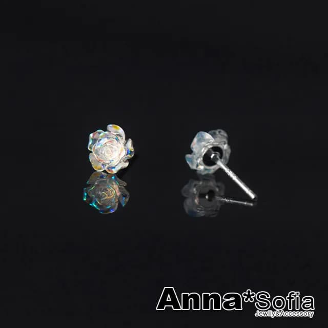 【AnnaSofia】925純銀針耳針耳環-絢瓣小茶花 現貨 送禮(銀系) - momo購物網 - 好評推薦 -