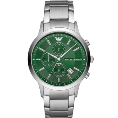 【EMPORIO ARMANI】亞曼尼 紳男三眼計時手錶-43mm 禮物 送禮 推薦(AR11507)