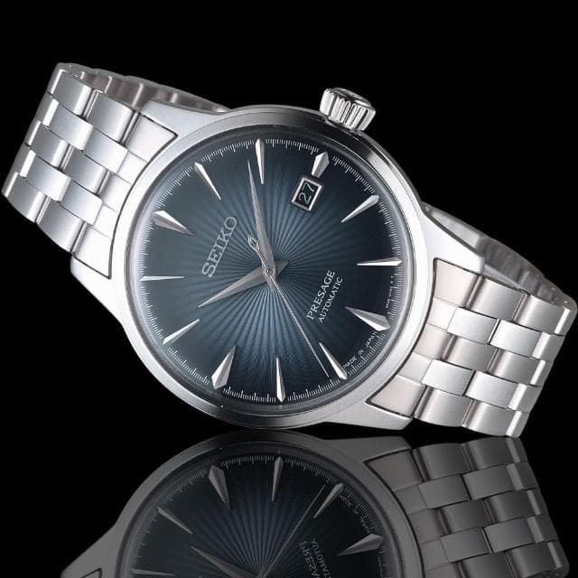 【SEIKO 精工】Presage  BlueShark藍雞尾酒機械錶 指針錶 手錶 禮物 畢業(4R35-01T0A/SRPB41J1)