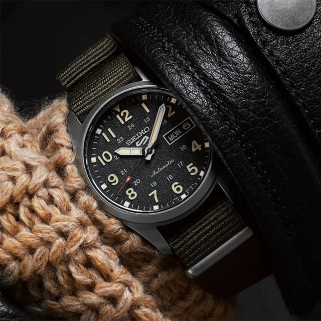 【SEIKO 精工】5 Sports 系列 軍風機械錶-36mm 七夕 情人節禮物 聖誕節 禮物(SRPJ85K1/4R36-13P0C)