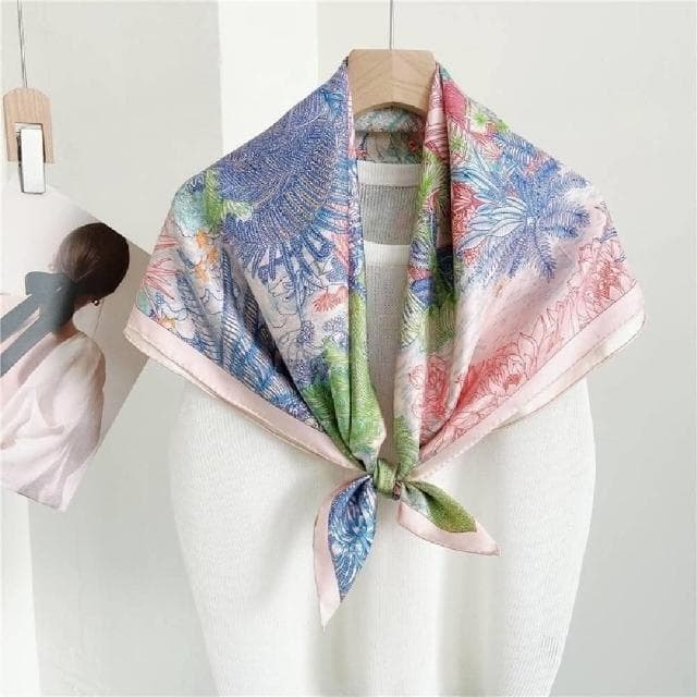 【巴黎精品】現貨+預購 真絲絲巾蠶絲領巾(斜紋林中屋印花方巾女配件a1af63)