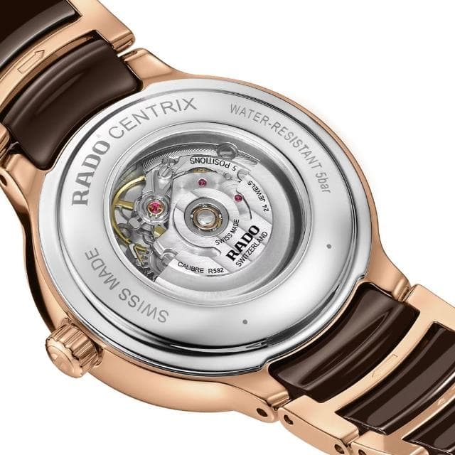 【Rado 雷達表】R02 Centrix晶萃真鑽自動機械腕錶-可可色陶瓷送禮推薦(R30019732)
