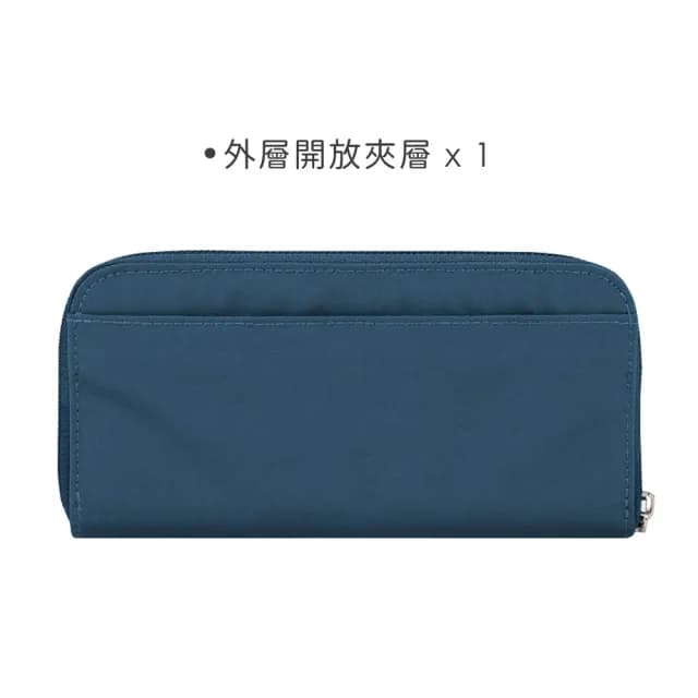 【Travelon】簡約防盜拉鍊長夾 海軍藍  / 手拿包 手拿錢包 手機包 皮包