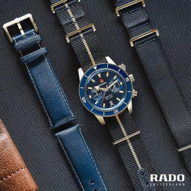 【Rado 雷達表】Captain Cook 庫克船長300米潛水計時機械錶-藍/43mm R02送禮推薦(R32145208)