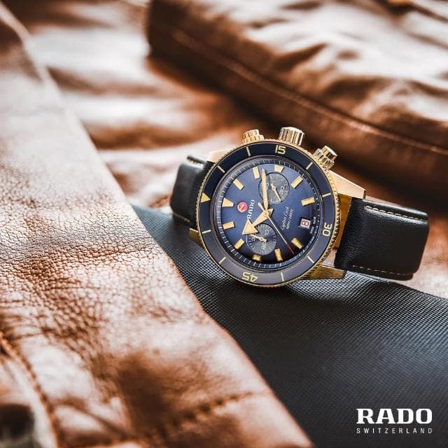 【Rado 雷達表】Captain Cook 庫克船長300米潛水計時機械錶-藍/43mm R02送禮推薦(R32145208)