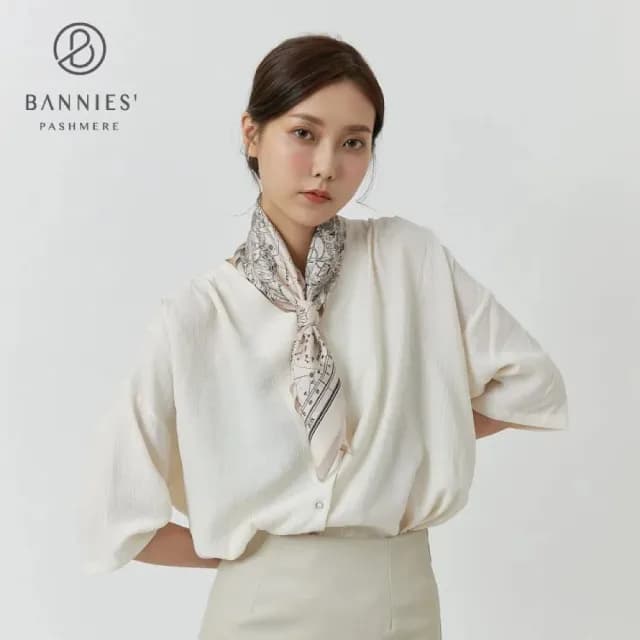 【BANNIES】頂級法式蠶絲巾｜天文學(親膚 蠶絲 領巾 絲巾)