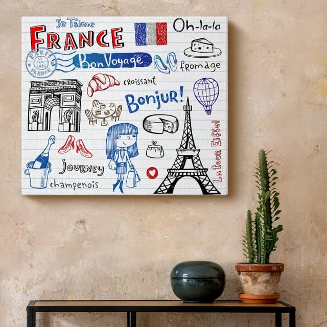 【日本 VisualSonic】看見你的聲音 藍牙畫布音箱-France(掛畫喇叭)