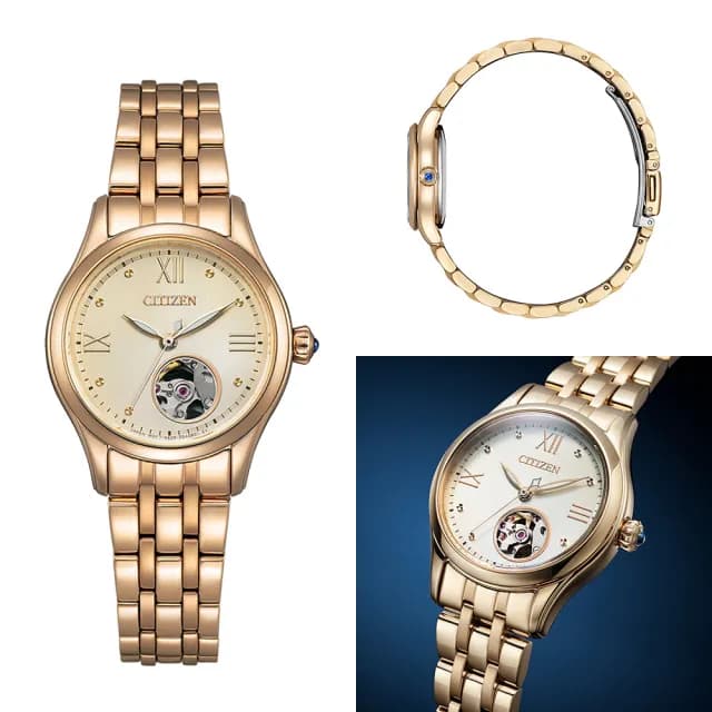 【CITIZEN 星辰】Mechanical 簡約開芯機械錶 女錶 手錶 禮物 推薦(PR1043-80P)