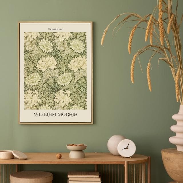 【菠蘿選畫所】William Morris 菊花 - 30x40cm(復古花卉圖騰掛畫/臥室裝飾畫/開店送禮)