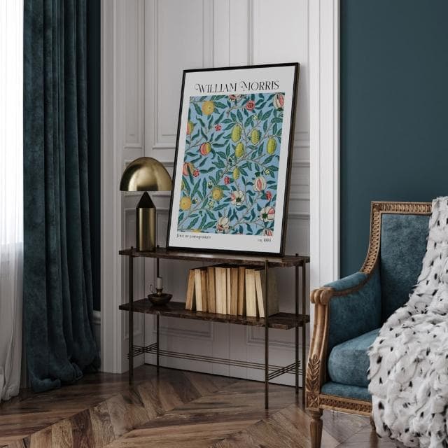 【菠蘿選畫所】William Morris 石榴 - 42x60cm(復古花卉圖騰掛畫/臥室裝飾畫/開店送禮)