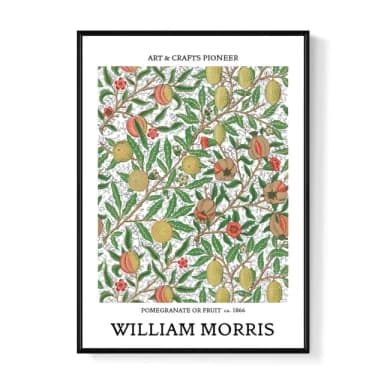 【菠蘿選畫所】William Morris 石榴與水果-70x100cm(復古果物掛畫/裝飾畫/開店送禮)