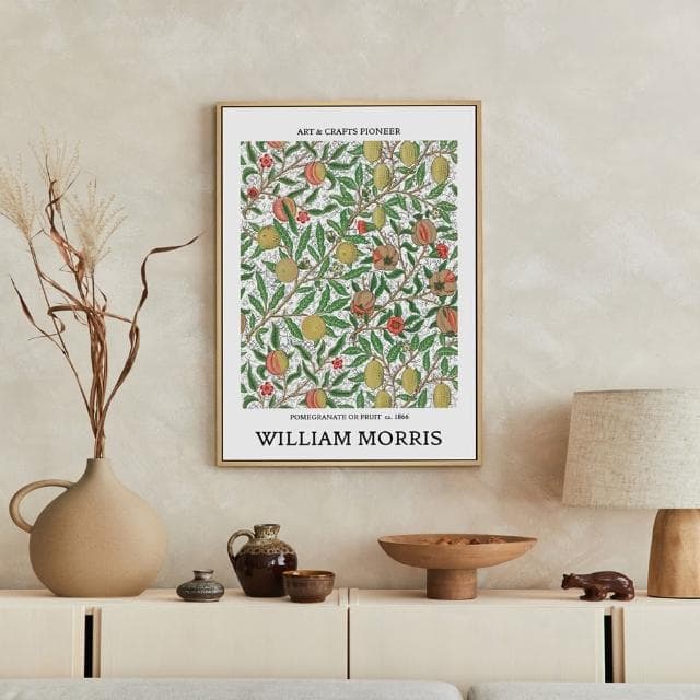 【菠蘿選畫所】William Morris 石榴與水果-70x100cm(復古果物掛畫/裝飾畫/開店送禮)