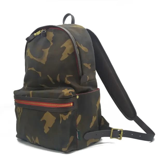 【巴黎精品】父親節禮物 後背包帆布雙肩包(復古迷彩印花防潑水男女包包v1ac26)