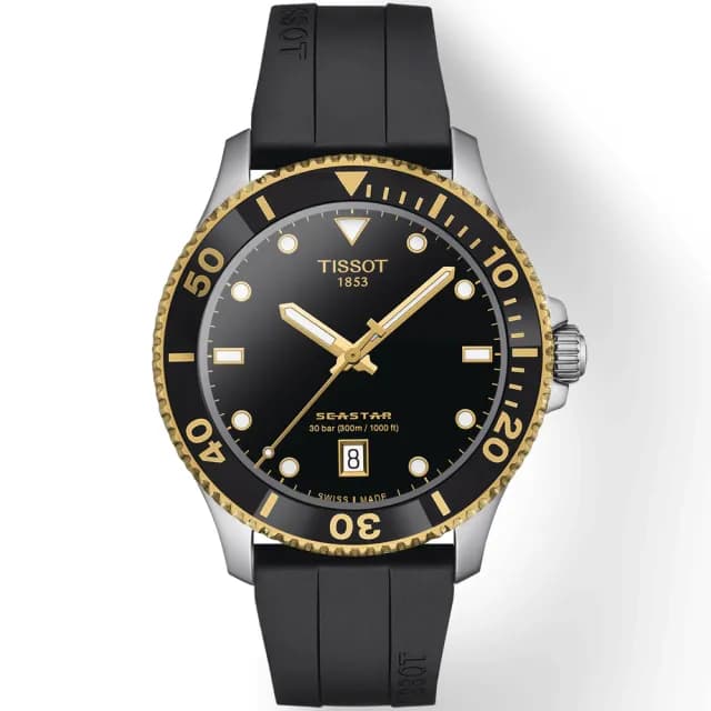 【TISSOT 天梭 官方授權】SEASTAR 海星 300米潛水 對錶 手錶(T1204102705100+T1202101711600)