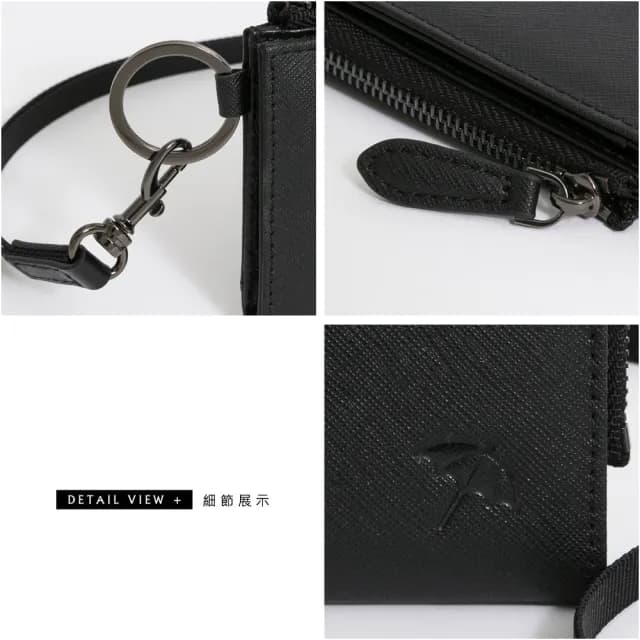【Arnold Palmer 雨傘】零錢包附頸掛繩  City系列(黑色)