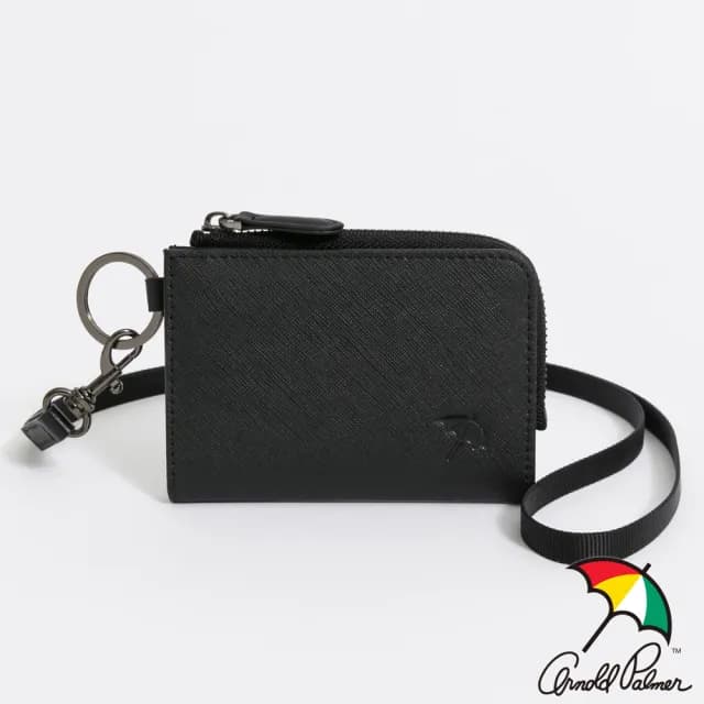 【Arnold Palmer 雨傘】零錢包附頸掛繩  City系列(黑色)