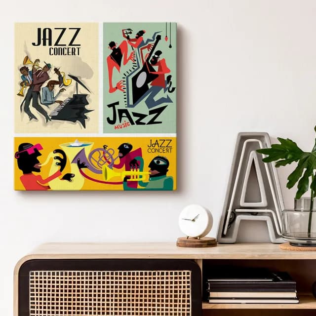 【日本 VisualSonic】看見你的聲音 藍牙畫布音箱-Jazz Concert(掛畫喇叭)