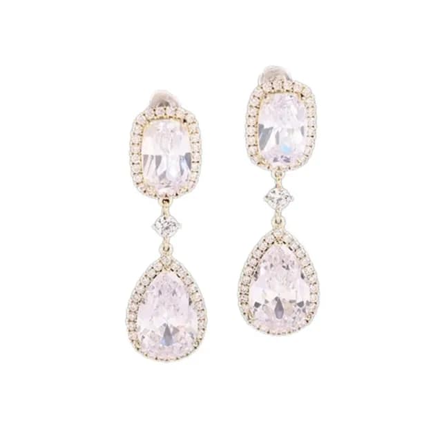 【巴黎精品】現貨+預購 鋯石耳環925純銀耳針(輕奢鑲嵌宮廷風生日母親節禮物女飾品3色p1bk62)