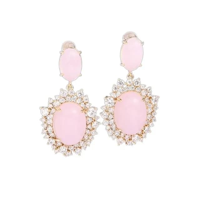 【巴黎精品】現貨+預購 鋯石耳環925純銀耳針(復古橢圓形優雅生日母親節禮物女飾品2色p1bk79)