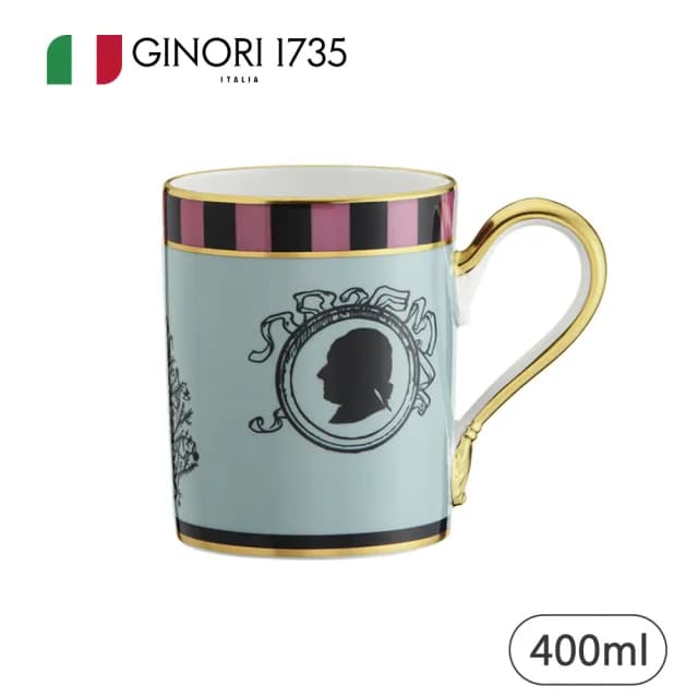 【RICHARD GINORI】CIRQUE/馬克杯/藍色(GUCCI精品瓷器/義大利第一名瓷)