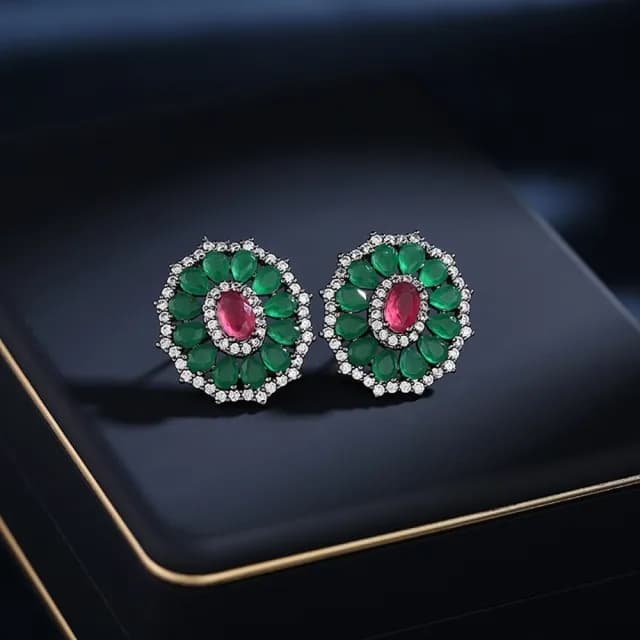 【巴黎精品】現貨+預購 鋯石耳環925純銀耳針(簡約圓形輕奢生日母親節禮物女飾品6色p1bk57)