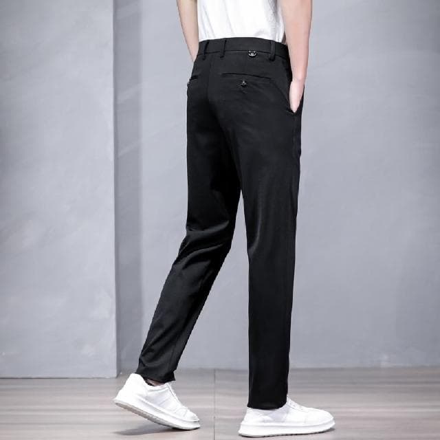 【米蘭精品】現貨+預購 休閒褲長褲(錦綸高彈休閒男士直筒男褲子父親節禮物2色74er13)