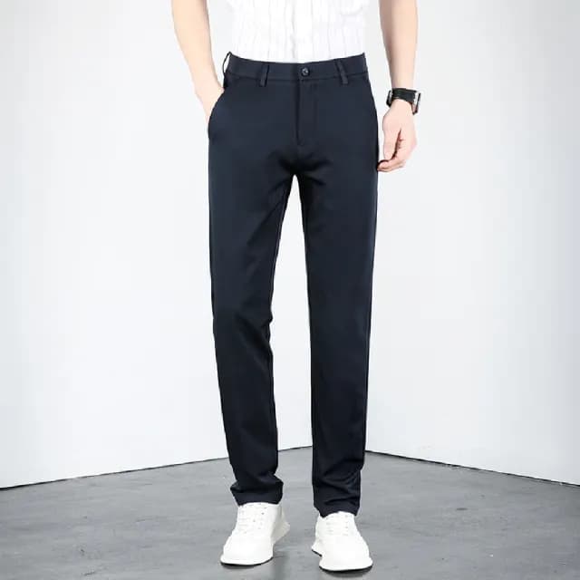 【米蘭精品】現貨+預購 休閒褲長褲(抗皺修身彈力百搭男褲子父親節禮物3色74er40)