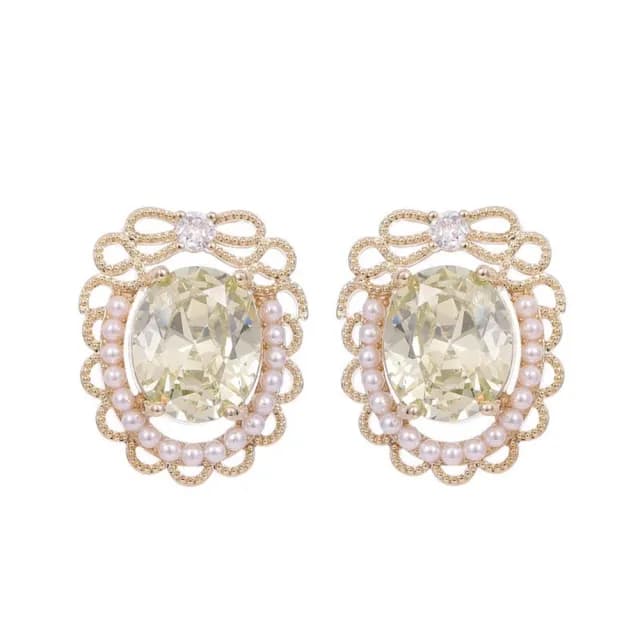 【巴黎精品】現貨+預購 鋯石耳環925純銀耳針(珍珠蝴蝶結花邊生日母親節禮物女飾品p1bk11)