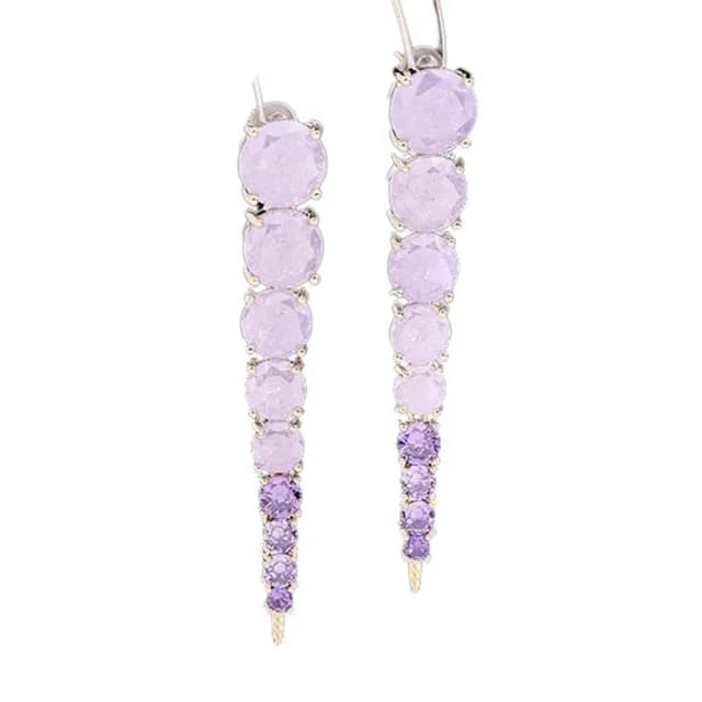 【巴黎精品】現貨+預購 鋯石耳環925純銀耳針(冰裂紋鋯石長款生日母親節禮物女飾品3色p1bk34)