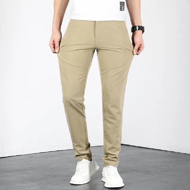 【米蘭精品】現貨出清 休閒褲長褲(彈力透氣抗皺修身男褲子父親節禮物5色74er46)