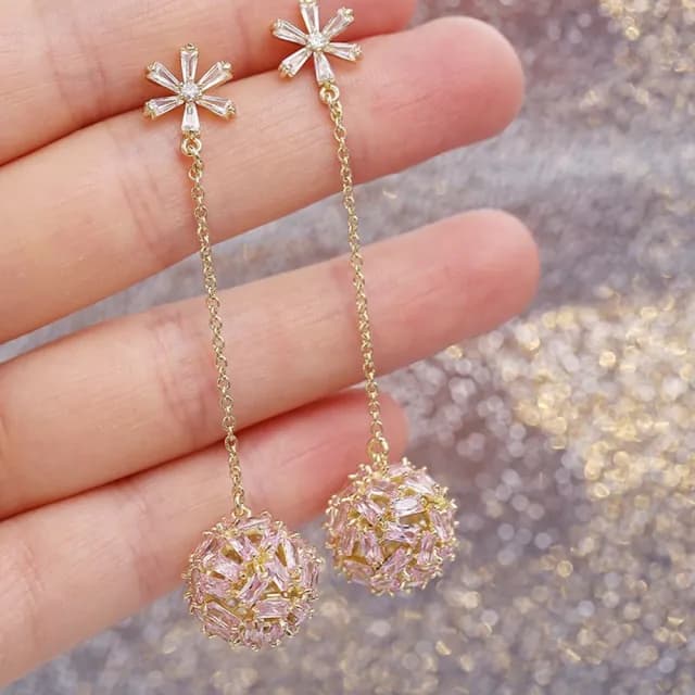 【巴黎精品】情人節禮物 現貨+預購 鋯石耳環925純銀耳針(雪花鏤空圓球生日母親節禮物女飾品6色p1bk31)